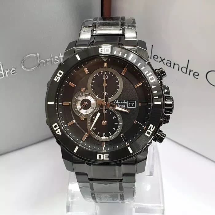 ✅Ori Alexandre Christie Ac 6473Mc / Ac6473 Full Black Original  Garansi Bisa Sameday