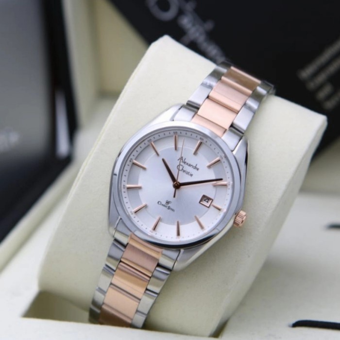 ✅New Jam Tangan Wanita Alexandre Christie Ac8648 / Ac 8648 Silver Rosegold Terbaru