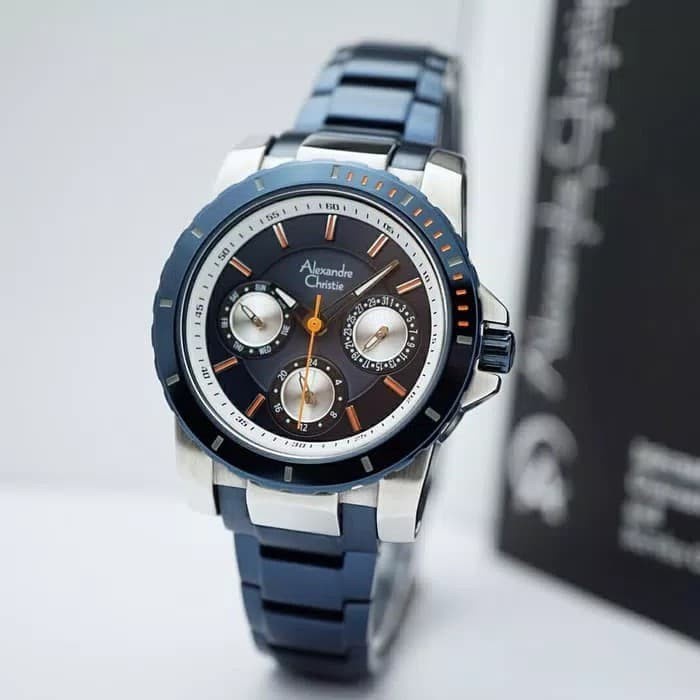 ✅New Jam Tangan Cewek / Wanita Alexandre Cristie Ac 6141 Blue Silver Terbaru