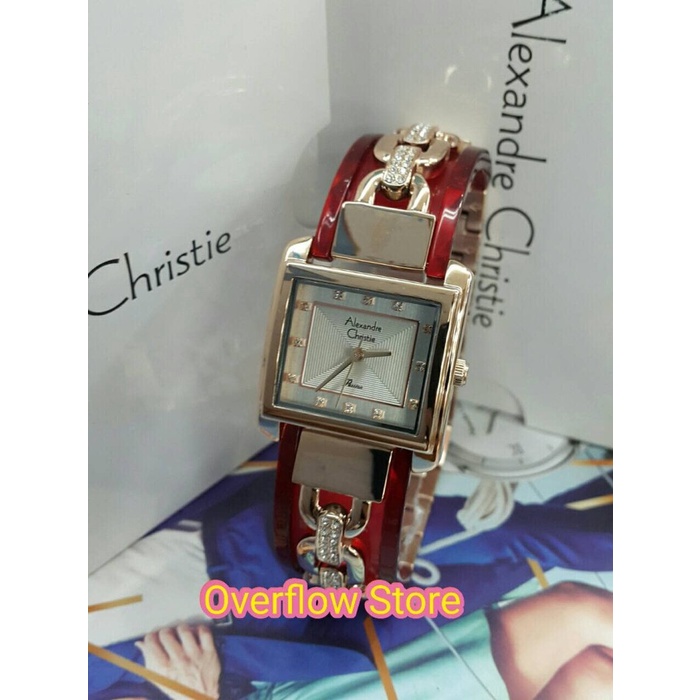 ✅New Jam Tangan Alexandre Christie Ac 2569 Rosegold Red Original Terbaru