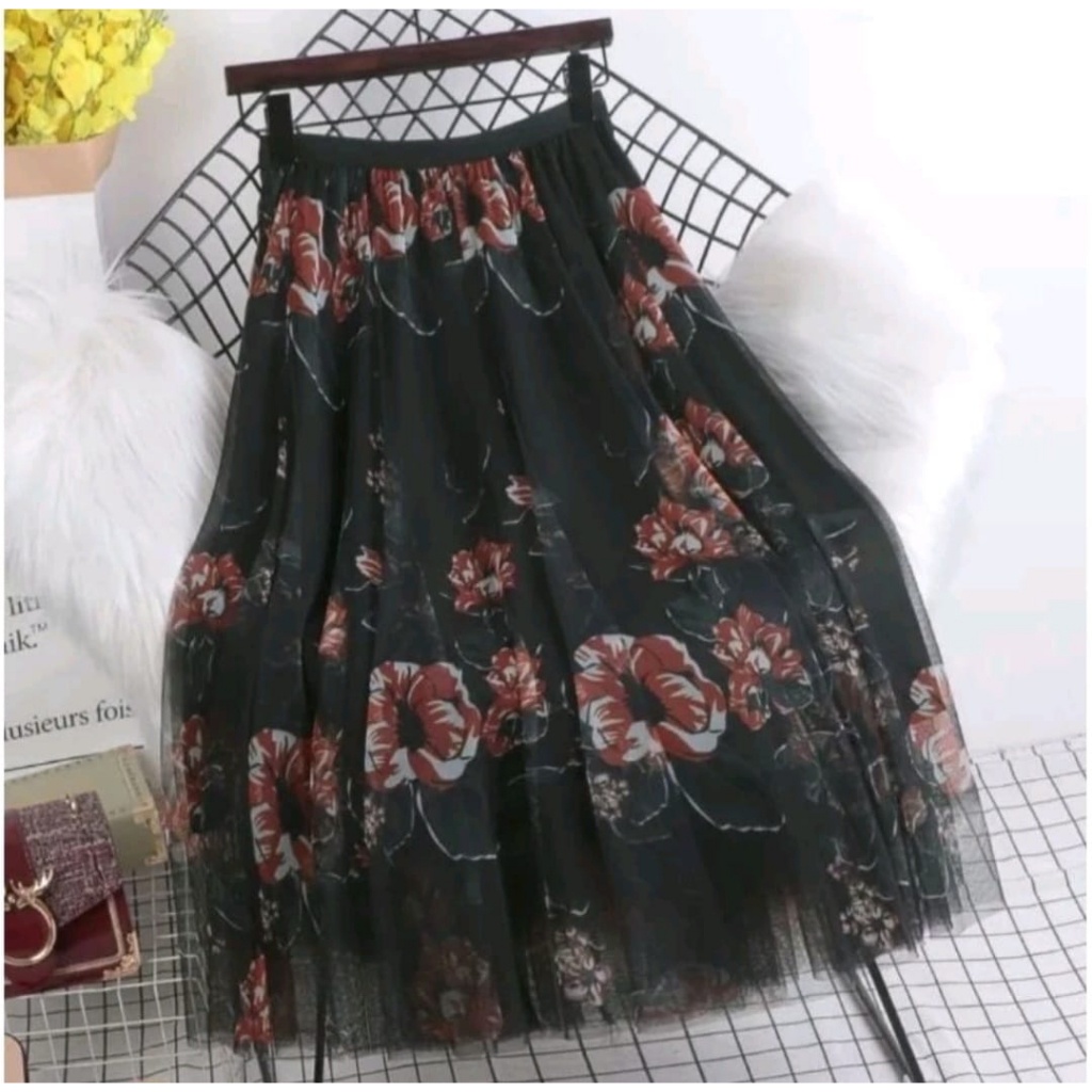 [NEW COLLECTIONS] BEST SELLER Rok Tutu Motif Bunga Rok Tutu 3 D Kupu Kupu Rok Brukat Premium Import