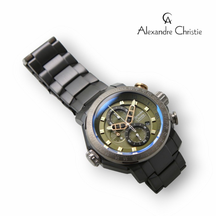 ✅Baru Alexandre Christie Ac 6565 Black Green Stainless. Original Terbatas