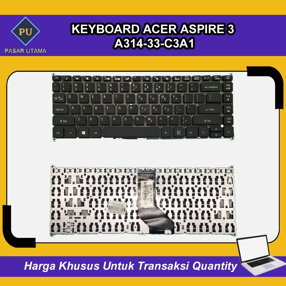 Keyboard Laptop Acer Aspire 3 A314-33-C3a1 HITAM