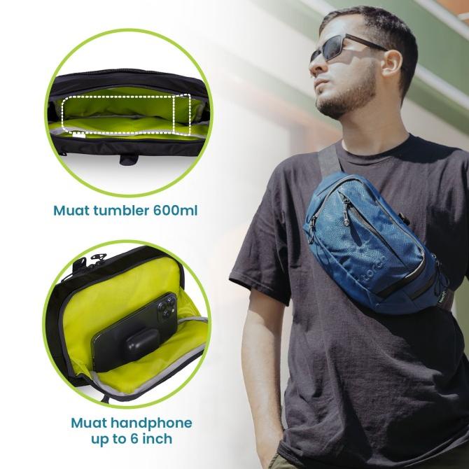 Torch Tas Pinggang Selempang Anti Air Ringan - Waist Sling Bag Aichi