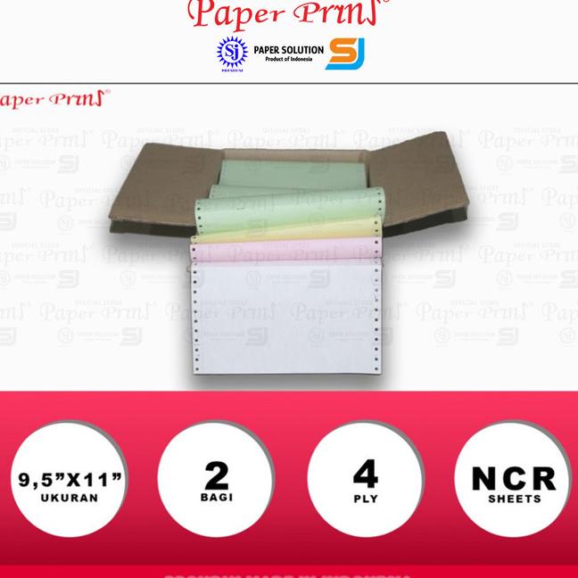 

Paperpryns Kertas Continuous Form 4PLY NCR PRS 9,5" x 11"/2 (Bagi 2) |Top|Best