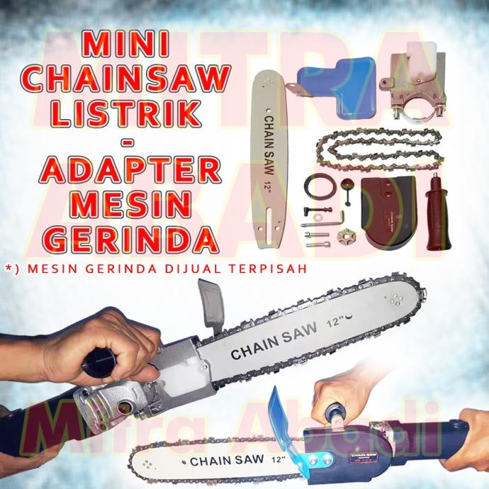 IKPISESS NEWSALE  Electric Mini Chainsaw / Gergaji Listrik - Adapter Mesin Gerinda - TERBARU