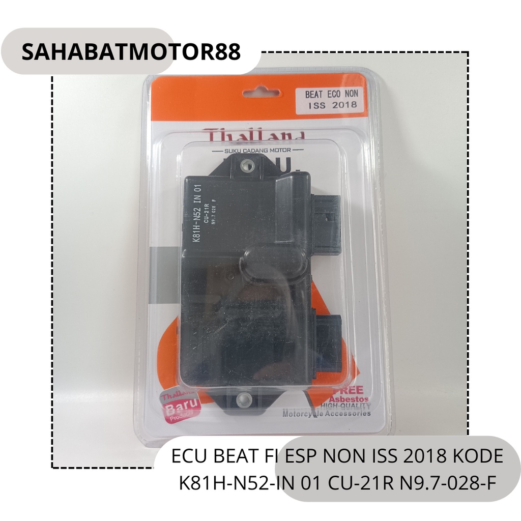ECU BEAT FI ESP NON ISS 2018 KODE K81H-N52-IN 01 CU-21R N9.7-028-F
