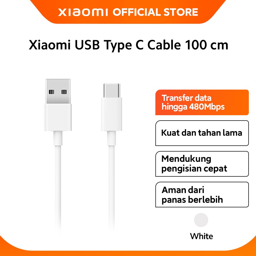 Official Xiaomi USB-C Cable 100 cm Terintegrasi Kuat dan Tahan Lama