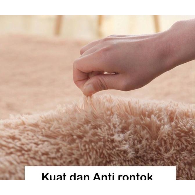 Karpet Bulu Rasfur Uk. 120 x 180 cm Anti Slip Karpet Bulu Ombre Tebal