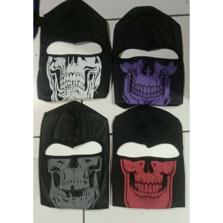 ( isi 6 pcs ) masker ninja motor / masker ninja tengkorak / masker ninja motif / masker ninja black 