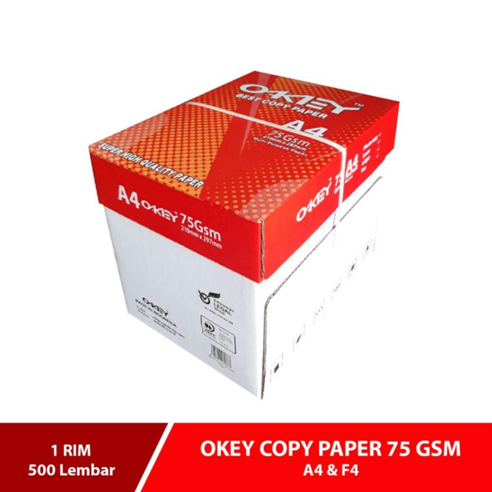 

Best - Kertas HVS OKEY A4 75gsm Per Rim 500 Lembar !
