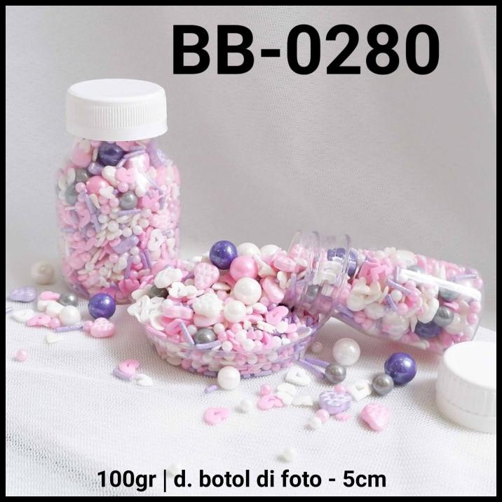 

TERMURAH BB-0280 SPRINKLES SPRINKLE SPRINGKEL 100GR PINK PUTIH HATI MUTIARA !!!!!