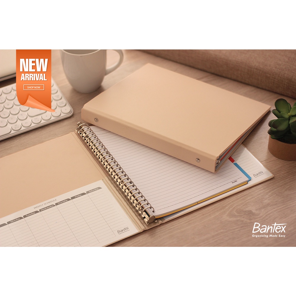 

[ACC] Bantex Binder Note B5 26 Ring Besi Loose Leaf Multiring Binder Peach 1326 45