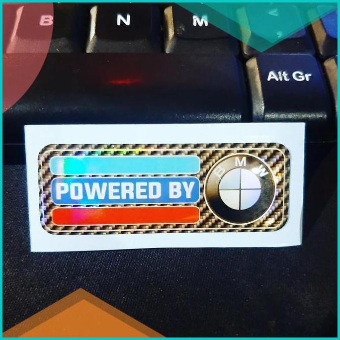 

Sticker Timbul Resin POWERED BY BMW Stiker Logo Lycal 3D Kecil Satuan