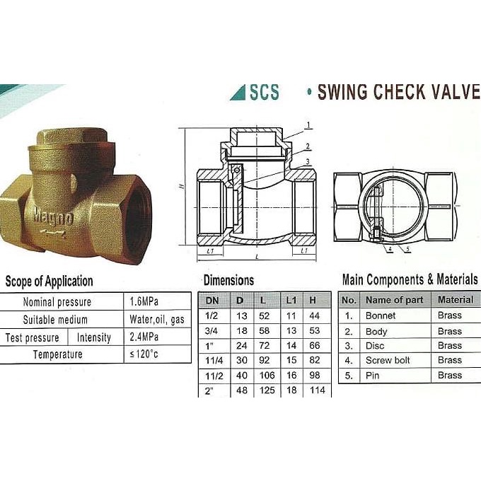 Magno Swing Check Valve 1" Inch / Klep / Tucson Klep / Katup