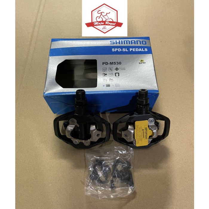 ✨Ori Pedal Shimano Pd M530 Cleat Sepeda Mtb Lipat Roadbike Ringan Original Terbaru