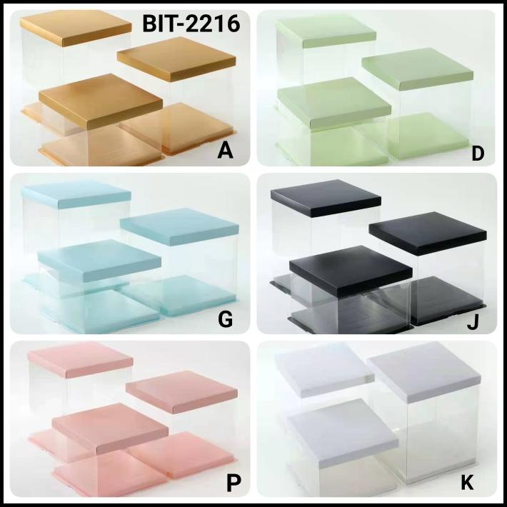 

DISKON GR-BIT-22 KOTAK DUS CAKE GLASS MIKA GIFT FLOWER BOX KUE SESERAHAN 22CM