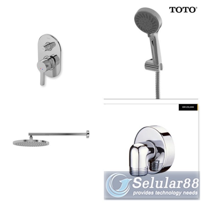 ✅Ori Toto Tt2 Shower Complete Set Kran Tanam Tembok Wall Hand Keran Resmi Diskon