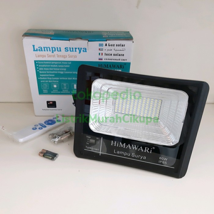 ✅Original Himawari Lampu Sorot Tenaga Surya  Solar Panel 60W 60 Watt Hm-6060 Terbaru