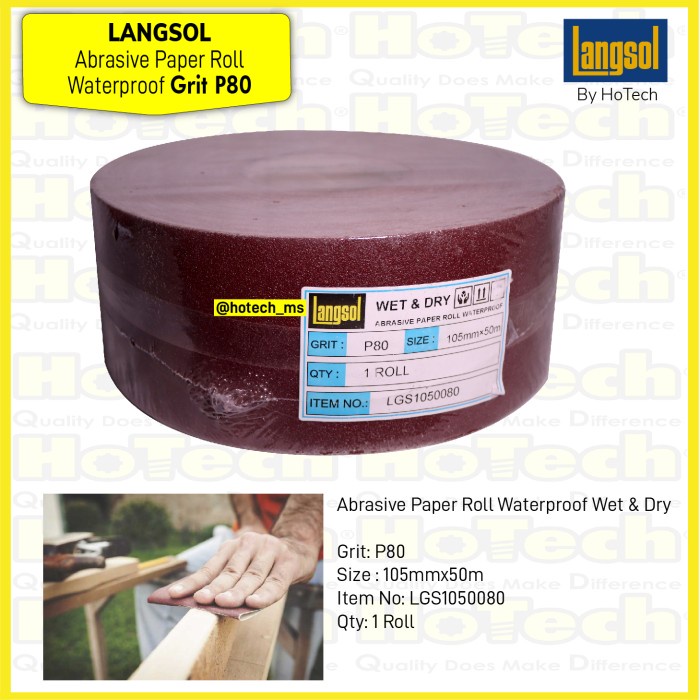 ✅New Ori Langsol Kertas Amplas Roll /Abrasive Cloth Roll Waterproof P80 Diskon