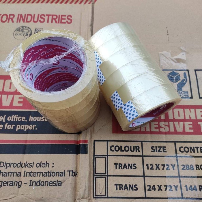 ✅New Ori Lakban Bening Daimaru Tape Asli Ukuran 24Mm 144 144 Rolls 1 Dus Berkualitas