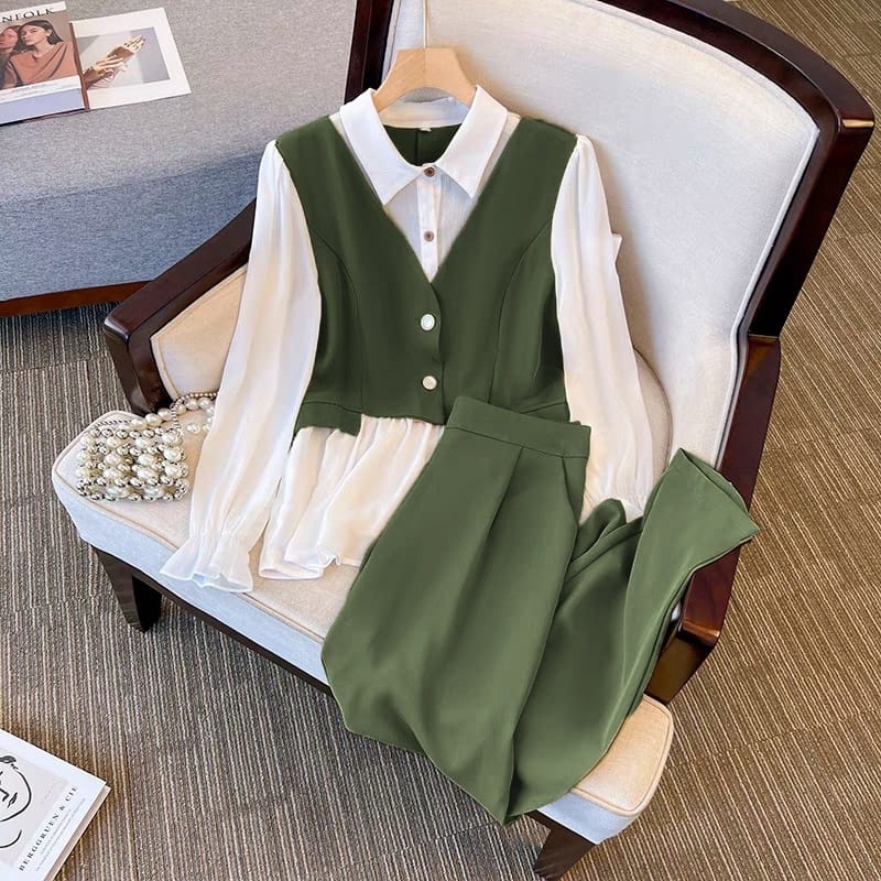 Setelan Wanita Terbaru 2023 Viral Dewasa Oneset Hijab Ootd Hijab Anak Perempuan Seetelan Cewek 3In1 