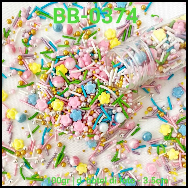 

TERMURAH BB-0374 SPRINKLES SPRINKLE SPRINKEL 100 GRAM BUNGA MUTIARA RAINBOW !!!!
