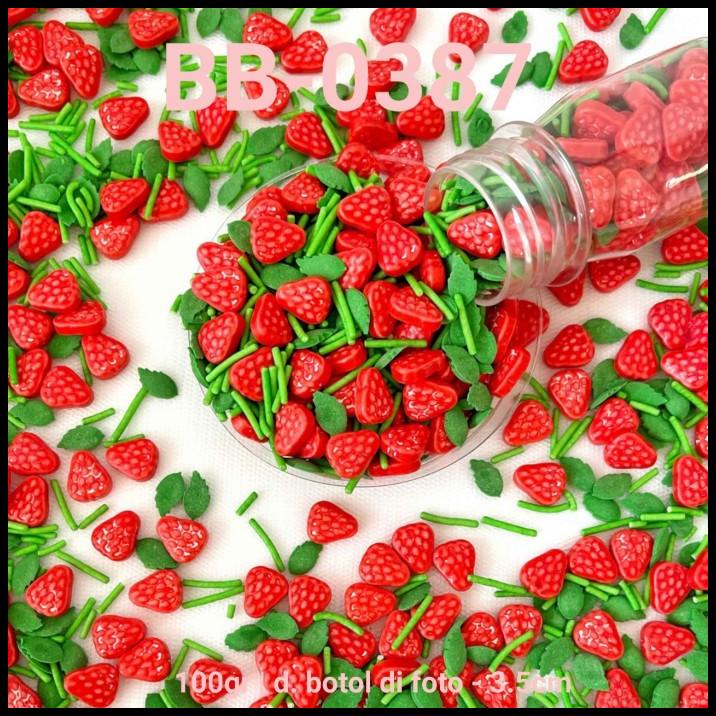 

DISKON BB-0387 SPRINKLE SPRINKLE SPRINKEL 100GR DAUN BUAH STRAWBERRY NATAL