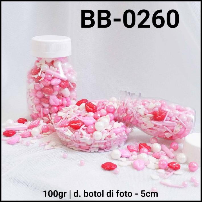 

BEST DEAL BB-0260 SPRINKLES SPRINKLE SPRINGKEL 100GR BIBIR HATI PINK VALENTINE