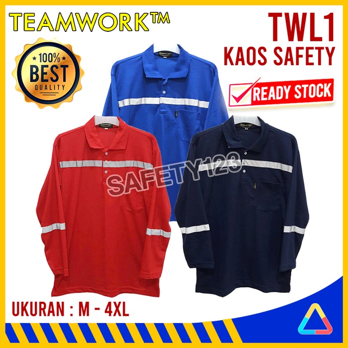 Promo Twl1 Teamwork Kaos Safety Polo Lacoste Seragam Kerja Lengan Panjang