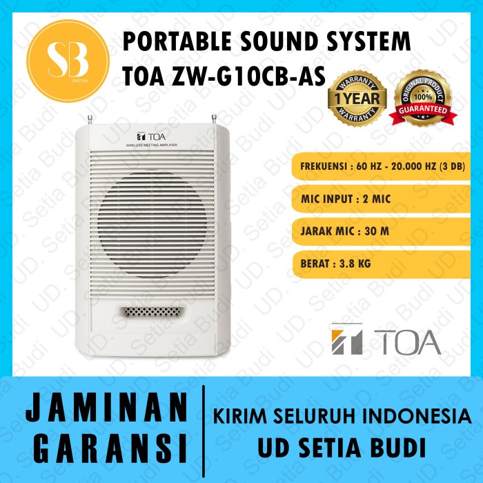 {NurulShop} Portable Sound System / Wireless Amplifier TOA ZW-G10CB-AS Murah