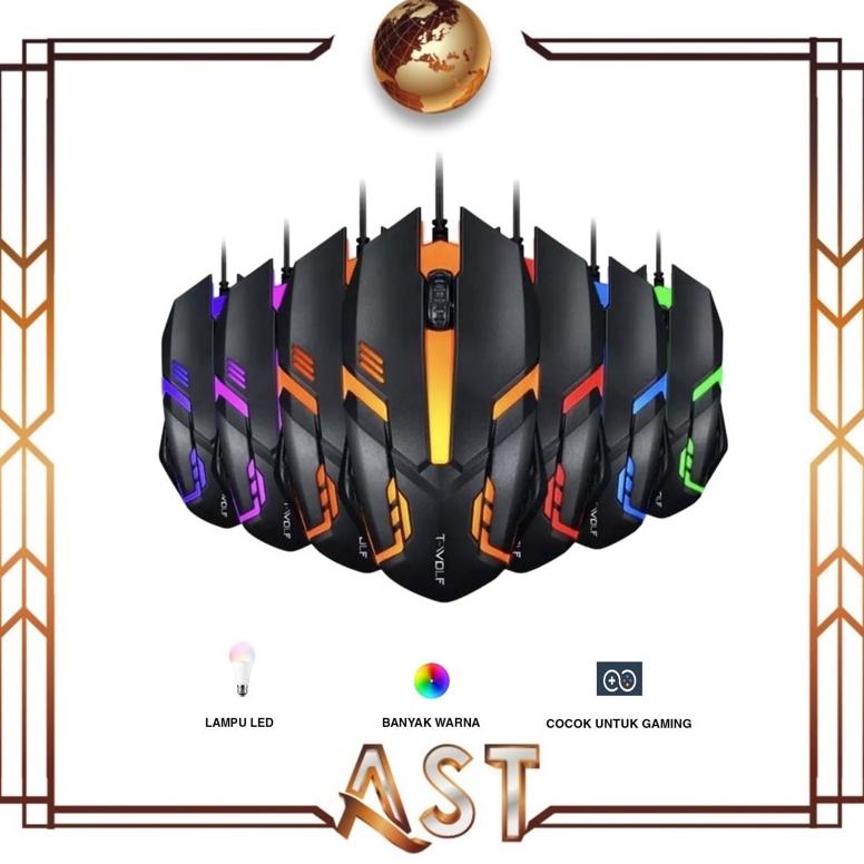 Mouse Gaming X1 Nuos LED RGB Rainbow Kabel Wired Usb Lampu