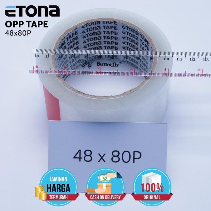 

Plakban Murah/Etona Tape/ Lakban Bening/100 Yard,50 Micron Kode 175