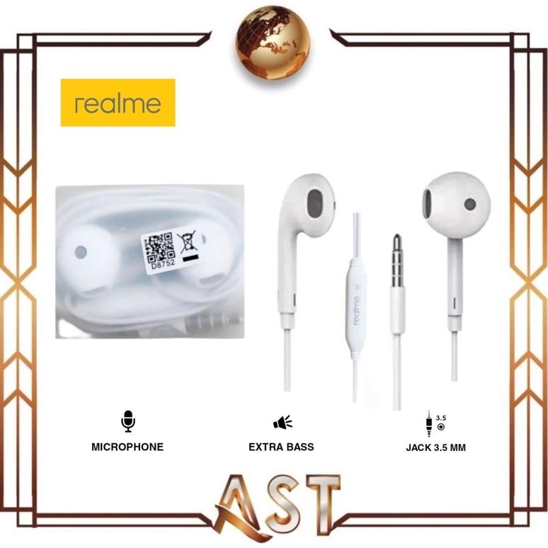 Headset Realme R11 C35 C31 9 pro Hf Super Bass Sound Mic Ori copotan Earphone C11 C12 Alltipe Hp War