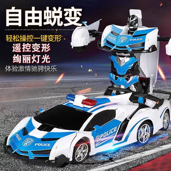 MAINAN MOBIL REMOTE CONTROL POLISI ROBOT RC POLISI ROBOT TRANSFORMER