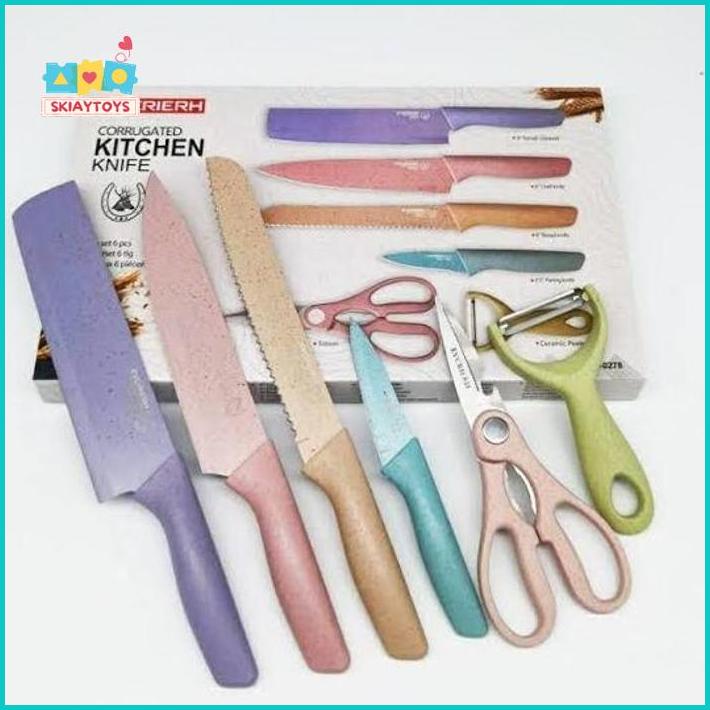 Skiatoys PISAU SET EVCRIERH CORRUGATED KITCHEN KNIFE SET 6 IN 1