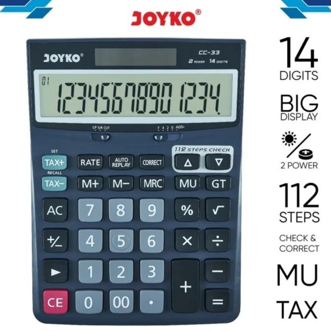 

Kalkulator Check & Correct Joyko Cc-33 Calculator 14Digit Desktop Cc33 Kode 1273