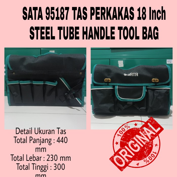 [Original] Tas Perkakas 18 Inch Steel Tube Handle Tool Bag Sata 95187 Terbaru