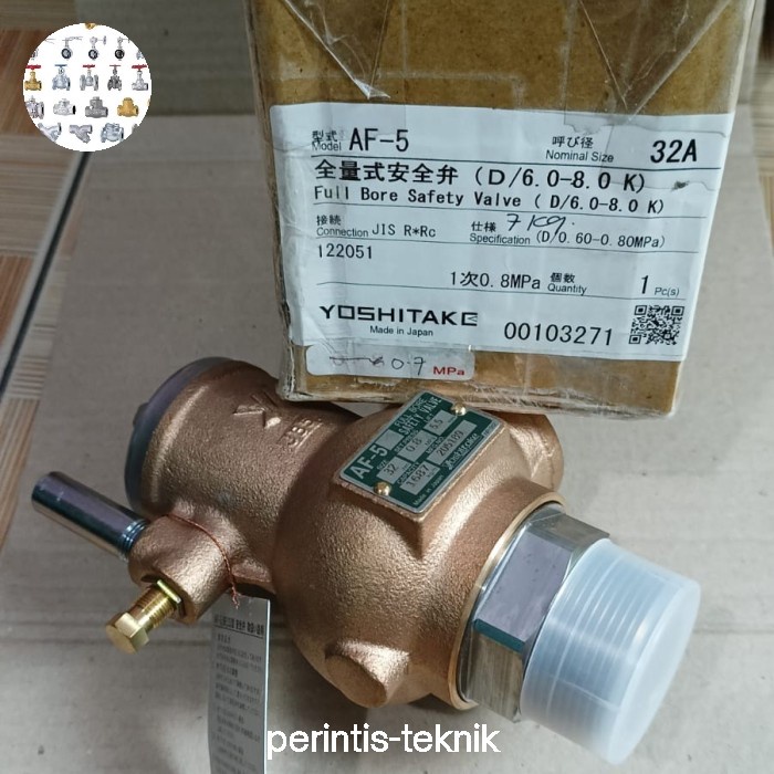 ✅Baru Safety Valve Yoshitake Af-5B-1/32A/11/4 32A Drat 11/2 Inch Limited