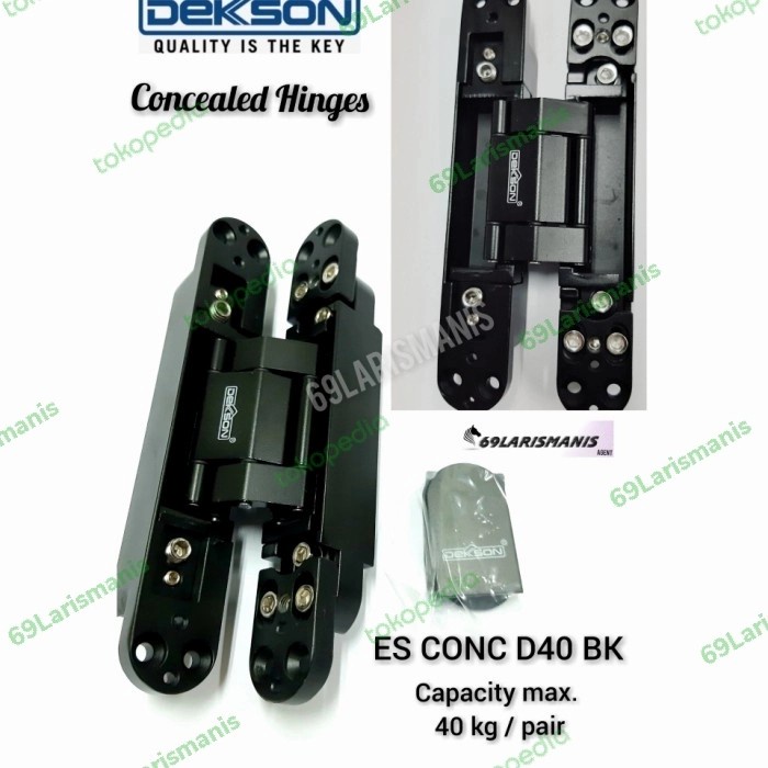 [Ori] Engsel Hinge Dekson Concealed D40 Bk  Black  #Engsel Tanam Pintu Bisa Sameday
