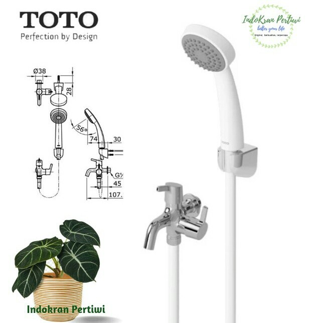 [Ori] Shower Mandi Set Toto Tx423Meb  Kran Cabang Toto Berkualitas