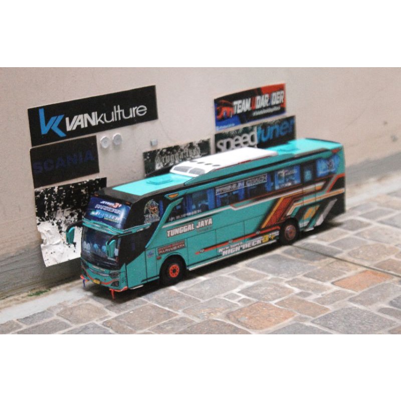 PAPERCRAFT BUS TUNGGAL JAYA JUPITER SKALA 1:50