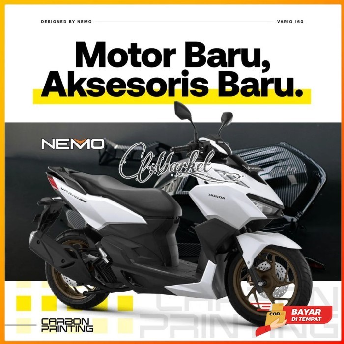 ✨Termurah Paket Aksesoris Vario 160 Cover Kenalpot Filter Radiator Stop Sen Berkualitas