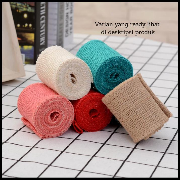 

TERBARU 1 ROL PITA BURLAP WARNA RUSTIC VINTAGE DECOR GONI JUTE CRAFT IMPORT !!!!!!