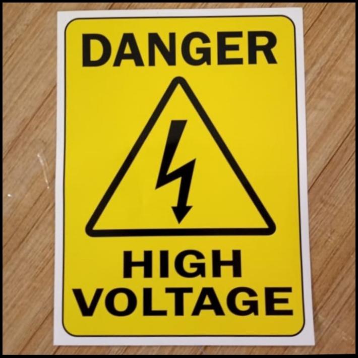 

TERMURAH STIKER RAMBU K3 DANGER HIGH VOLTAGE/KUNING UK 15X20 CM !