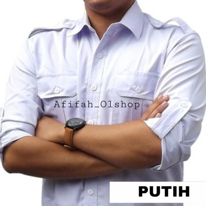 Kemeja Seragam Pdh Pdl Lengan Panjang Putih Enzino Sport