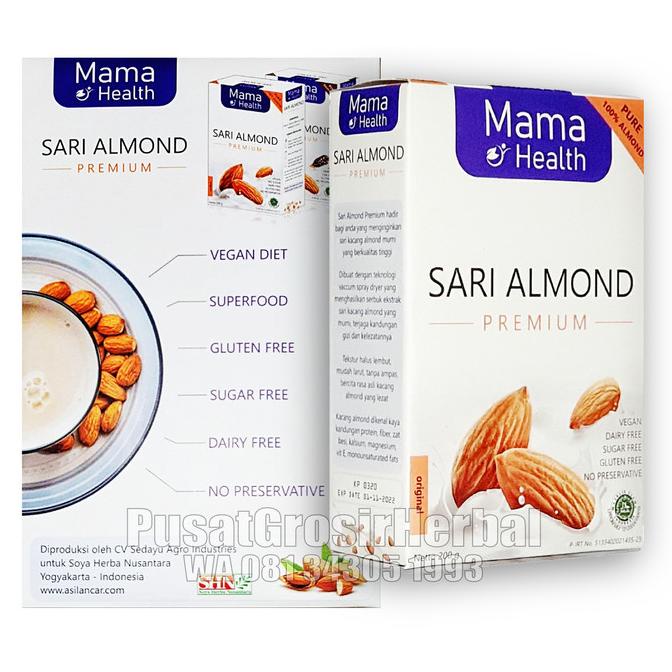 ren Mama Health susu SARI ALMOND PREMIUM bubuk murni tanpa gluten gula