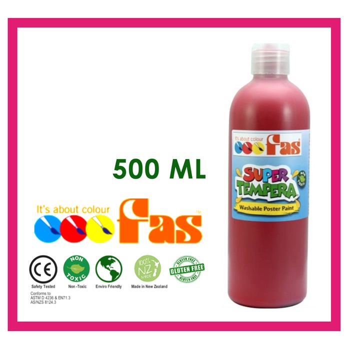 

Promo Fas Super Tempera Washable Poster Paint 500 Ml Merah - Red Burgundy