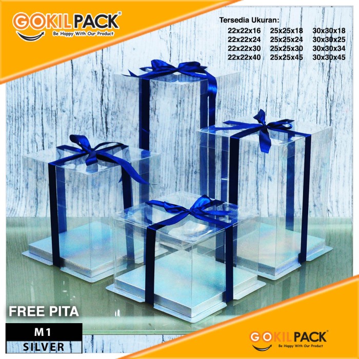 Cake Box Kotak Kue Mika Transparan Dus Hantaran - Tutup Mika 30x30