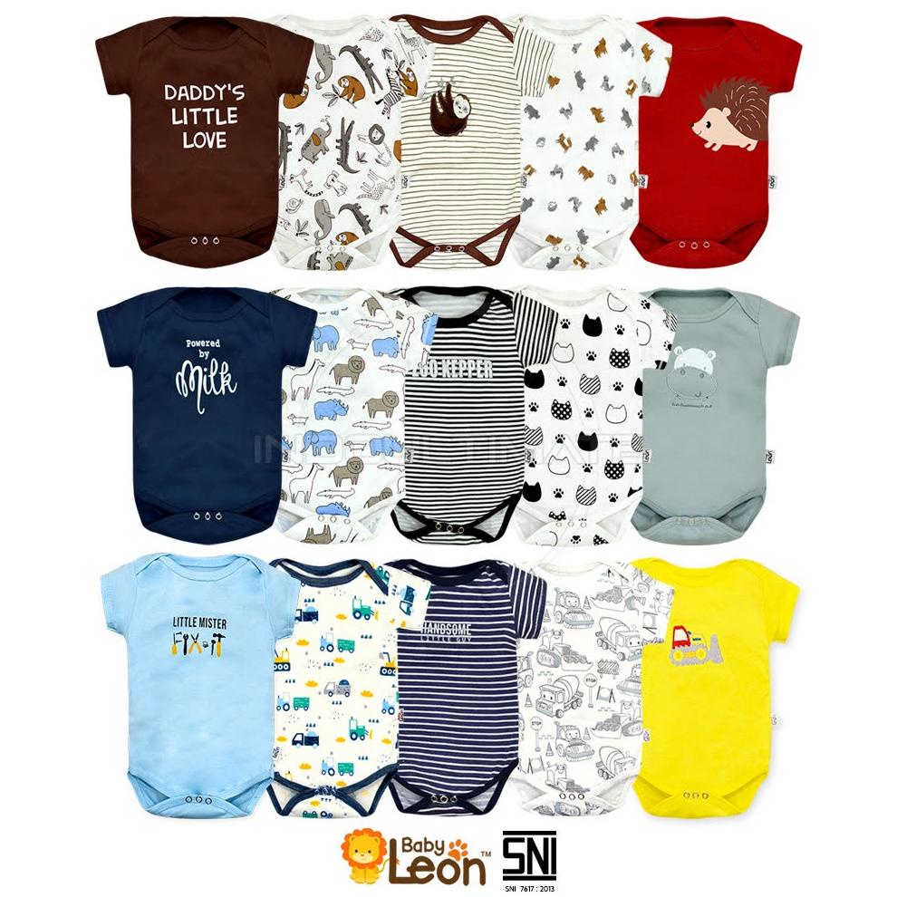 Baby Leon - 5in1 Jumsuit Bayi 100% COTTON BC-01-8 (Label SNI) Jumper Bayi Bodysuit Bayi Jumpsuit Ana